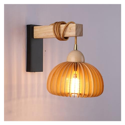 Applique en bois japonais pour salon B&B et couloir chaleureux