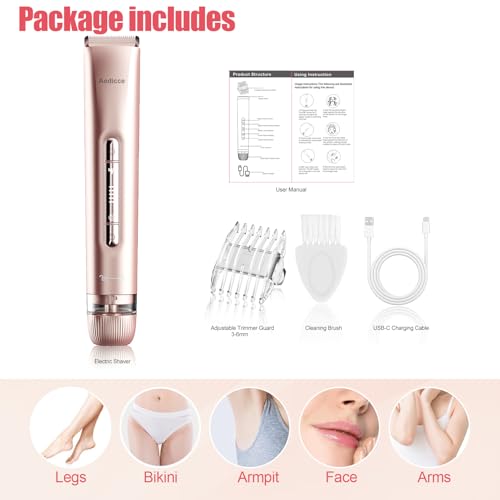 Image of Bikini Trimmer for Women 2 in 1, Dual Head Womens Electric Shaver, Electric Razors for Pubic Hair, Rechargeable Facial Hair Removal for Shaving Underarm Leg Arm Body Face