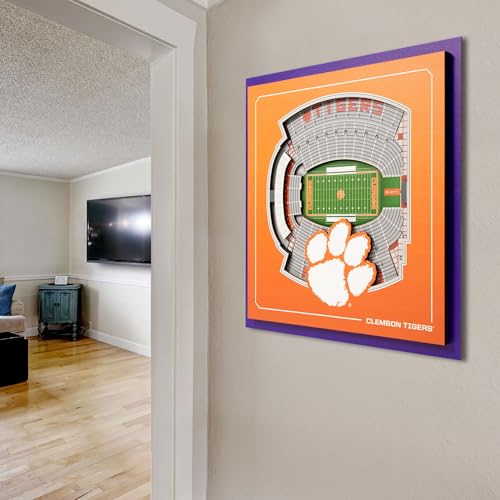 Image of YouTheFan Officially-licensed NCAA Stadium Series 3D Wall Art - multi-layer team stadium replica, detailed sports fan gift, indoor decor