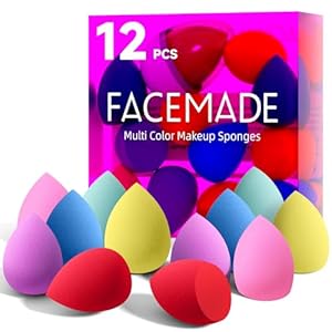 12 PCS Makeup Sponge Set and 1 Sponge Holder, Makeup Sponges for Foundation, Beauty Sponge Set with Multiple Colors, Face Sponges for Liquid, Cream and Powder