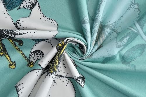 Image of NHD HOME diwan Set for Living Room, diwan Set Covers Glace Cotton, diwan Set 8 Pieces (1 Single Bedsheet, 5 Cushion Covers, 2 Bolster Covers) (Color-Aqua & White) Floral