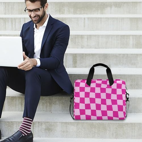 Bolso Maletín para Laptop 15.6 Pulgadas Rosado a Cuadros miniatura 3