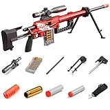 AWM Pistola de Juguete de Bala Blanda 82 in Rifle de Francotirador Desmontable Manual de EVA Lanzadores de Espuma de Juguete Shell Eyección Toy Gun con Lupa Ajustable para Regalos de más de 6 niños