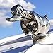 Angry Duck Hood Ornament, 3D Car Chromed Metal Hood Decorate Electroplating Black/Silver Color Polished High Shine, Cute for Car, Desktop, Cabinet, Bar (Light Silver)