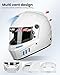 ILM Snell SA2025 Full Face Auto Racing Helmets Lightweight Fiberglass for Adult Men and Women Model 890(L, White)