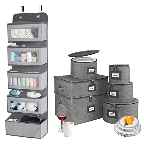 China Storage Containers Set Of 6,Includes Wine Glass & Stemware Storage Cases,Cup & Coffee Mug Storage Box,Dish & Plate Storage Containers,Hard Shell With Dividers For Dinnerware Moving & Protection #TOP23