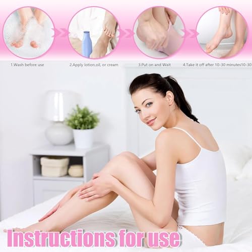 Image of UCRAVO Silicon Heel Socks for Cracked Heels (Pack of 1) | Moisturizing Gel Socks with Vitamin E & Natural Oils | Foot Care Spa Socks for Dry Feet, Heel Pain, Callus Repair Softening| Men & Women