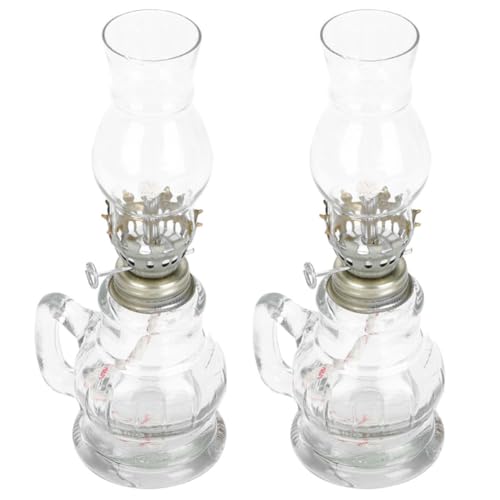 OSALADI 2 Piezas Lámpara de Aceite Vintage de Vidrio Diseño Delicado, Fácil de Instalar y Práctica para Decoración en Bodas y Fiestas Color Aleatorio