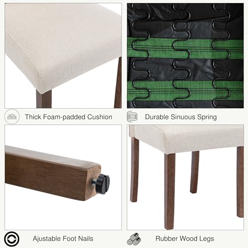 image for Snugway Stylish Upholstered Parsons Dining Chair with Nailhead Trim an