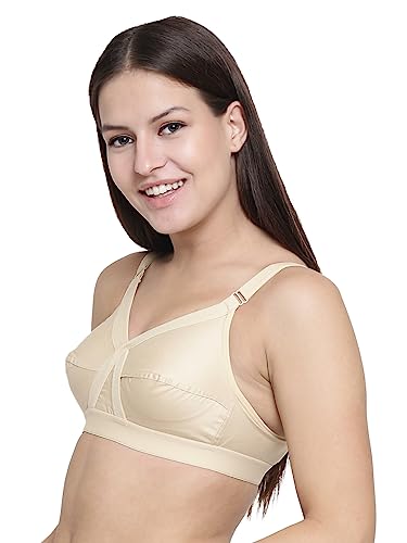 Image of Floret Women's Pure Cotton-Fabric Non Padded & Non-Wired Cut & Sew /Full Coverage Bra