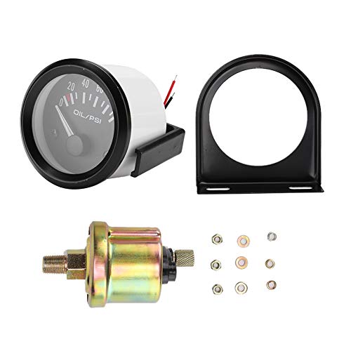 Jauge de pression d'huile 52mm 12V manomètre universel de lubrification
