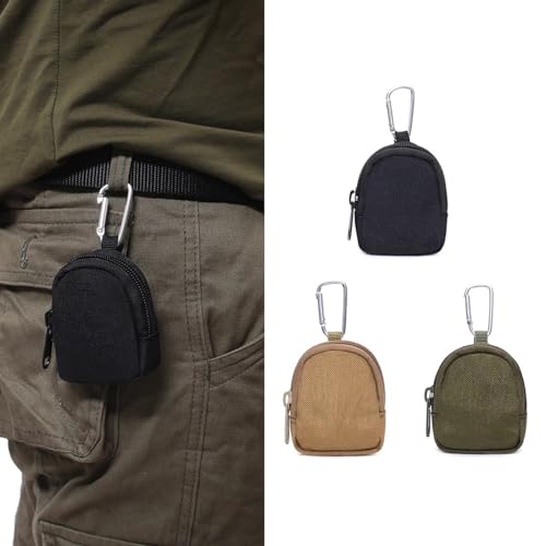 Camping Gear, Change Purse Keychain Zippers Pocket Outdoor Key Bag Wallet Holder Men Coin Purses Pouches Belt Waist Pouches with Buckl2