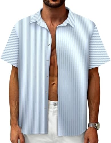 Hawaiian Shirt for Men Tropical Shirts Summer Beach Button Down Short Sleeve Luau Aloha Floral Cruise Vacation Outfit 2025