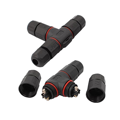 Conector T de 3 vías y 2 pines Aexit M7807IIIVII-5012NR con prensaestopas impermeable para cable