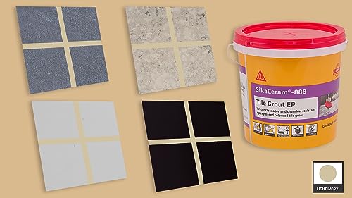 Image of SIKA - Epoxy tile grout - SikaCeram 888 Tile Grout EP - Suitable for wall /floor - Cleans with water - Chemical resistant - Pre-tinted - 5 kg - Ivory