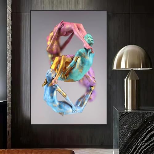 Art mural femme nue colorée pour habiller un grand mur blanc