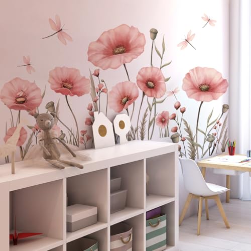 Vinilos decorativos mural floral libélula 2 piezas miniatura 2