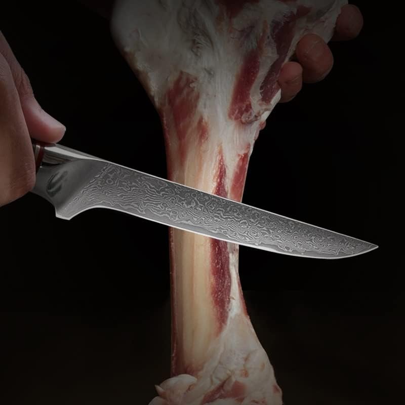 Miniatura 4 de Cuchillo de corte de carne de chef de 6 pulgadas, cuchillos de deshuesado de 67 capas, cuchillo de cocina de acero de Damasco, herramienta de