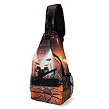 Multifunktionale Outdoor Rock Konzertbühne bedruckte Brusttasche geeignet für Reisen, Outdoor, Pendeln und andere Szenarien Stilvolle und tragbare Outdoor Messenger Bag, Rock-Konzertbühne, 38x20cm