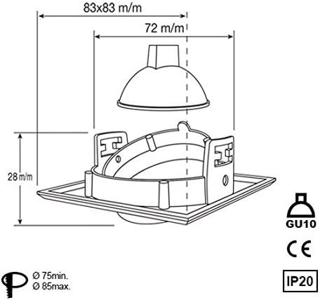 2560CO - Recessed Metallic Spot Light with Silver Background and Frame