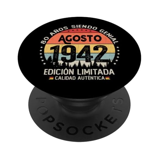 80 años Cumpleaños Las Leyendas nacen en Agosto de 1942 PopSockets PopGrip Intercambiable