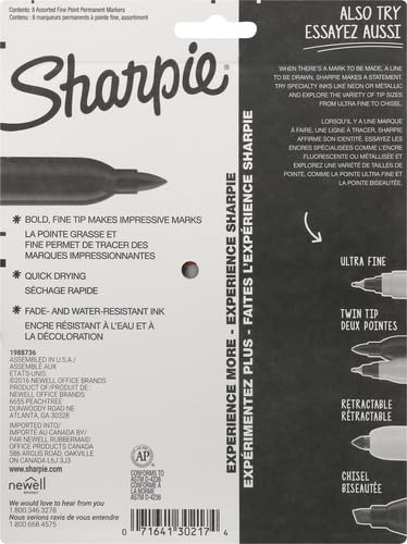 Image of Sharpie Permanent Markers, Fine Point - School, Office, Arts & Crafts, Desk Supplies, 1 Count (Pack of 96)
