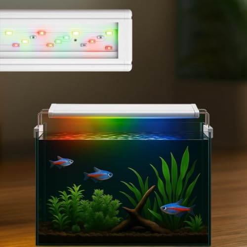 Image of WRGB LED Aquarium Light (S300 | 9W) | Full Spectrum LED Grow Light for Planted & Freshwater Aquariums | Ideal for Tanks Sized 30-40 CM | Promotes Healthy Plant Growth & Vibrant Fish Colors