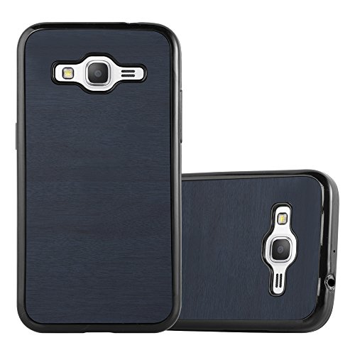cadorabo Coque pour Samsung Galaxy Core Prime en Wooden Bleu - Housse Protection Souple en Silicone TPU avec Anti-Choc et Anti-Rayures - Ultra Slim Fin Gel...