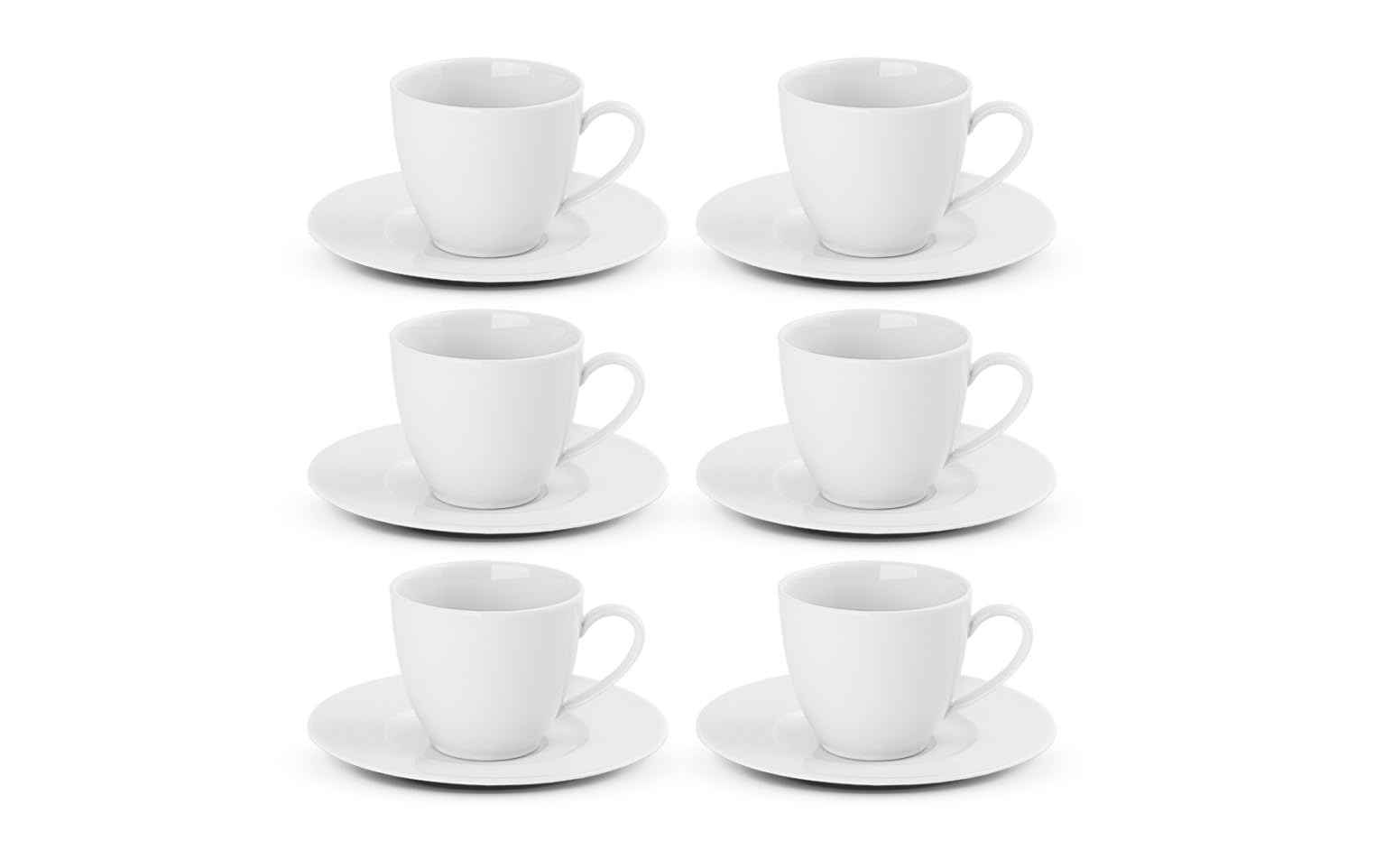 Service à café 6 personnes Gerlach 1760 en porcelaine blanche de qualité supérieure