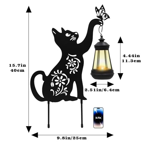 Yard-Decorations-Black-Metal-Cat-Stake-with-Solar-Light-for-Outdoor-Cat-Garden-Decor-Garden-Decoration-Cat-Silhouette-Outdoor-Solar-Decorative-for-Garden-Lawn-Yard Yard Decorations Black Metal Cat Stake with Solar Light for Outdoor Cat Garden Decor Garden Decoration Cat Silhouette Outdoor Solar Decorative for Garden Lawn Yard