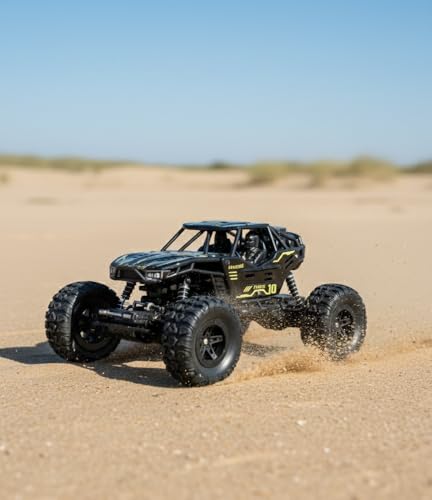 Image of Remote Control Car for Kids with Mist Smoke Spray, 2WD Monster Truck Rock Crawler, Climbing RC Toy Vehicle for Boys & Girls (Black)