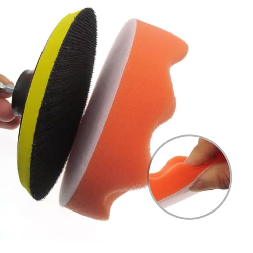 Image of MLD 5-inch Foam Drill Buffing Sponge Pads Hook and Loop Drill Wheel Buffer OPDP-101 (5 inch, Orange) Pack of -1