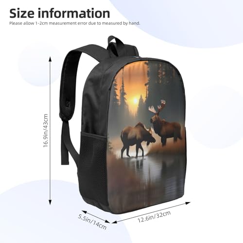 Deer Bear Moose Print Laptop Backpack,Travel Daypack,Business Work Bag For Men And Women,College Backpacks3