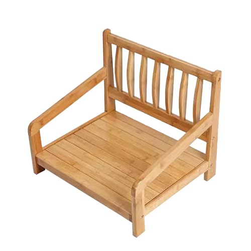 BTZHY Floor Chair Portable Floor Chair with Backrest, Japanese Style, Wooden Lazy Floor Chair with Armrests, Legless Tatami Chair for Bay Window, Living Room, Bedroom