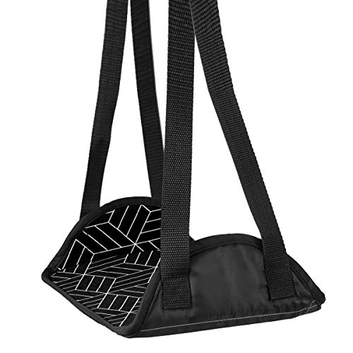 Preisvergleich Produktbild Flugzeugfuß-Hängematte Schreibtisch Fuß-Hängematte Reise Fußstütze Home Zubehör Beinstütze schwarz japanisch inspiriertes geometrisches Muster 01 Travel Fußstütze