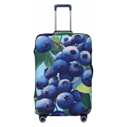 ZSUUGJ Blueberry Housse de protection élastique pour bagages, anti-poussière et anti-rayures, convient aux valises de 45,7 à 81,3 cm, Noir , M