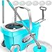FunClean Spin Mop and Bucket,Mop and Bucket with Wringer Set for Home,360 Spinning Mopping Floor Cleaning Tool with 6 Microfiber Replacement Head Refills,61