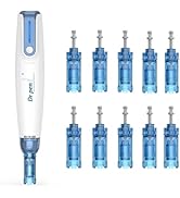 Wireless Microneedling Pen Kit Dr. Pen A9 with 10pcs Derma Pen Cartridges for Facial Skin Care (5...
