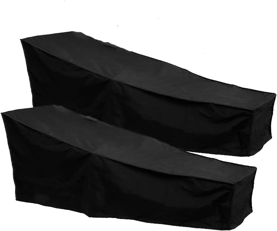 Patio Chaise Lounge Covers 82"L x 58"W x 34"H Double Wide Outdoor Water Resistant Furniture Sets Cover Durable Dustproof Chair Protection Cover Patio Furniture Accessories