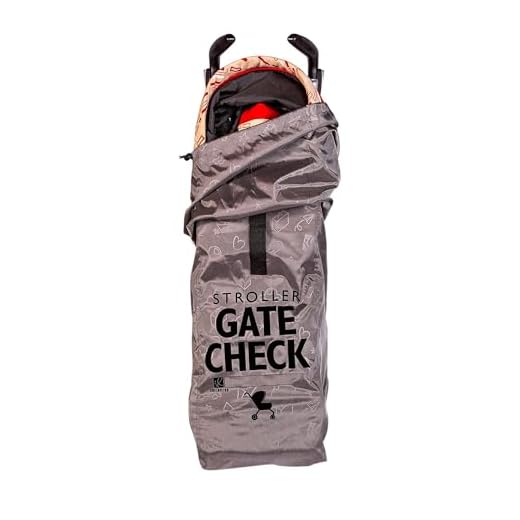 J.L. Childress DELUXE Gate Check Bag for Umbrella Strollers - Premium Heavy-Duty Durable Air Travel Bag, Adjustable Shoulder Strap - Fits Compact, Umbrella-Style Strollers, Grey