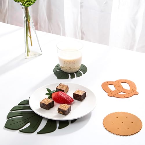 Siliconetrivetmatsetof2monsterapotholdersforhotpotsandpanssoftrubbermultiusetrivetsforkitchencountertopstablesnonslipcoasterslargegreen Urban Country Home Decor Silicone trivet mat set of 2 monstera pot holders for hot pots and pans soft rubber multi use trivets for kitchen countertops tables non slip coasters large green urban country home decor