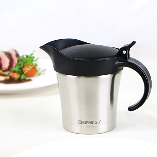 Rorence Stainless Steel Double Insulated Gravy Boat/Sauce Jug 16 Ounce Capacity - Thumbnail 6