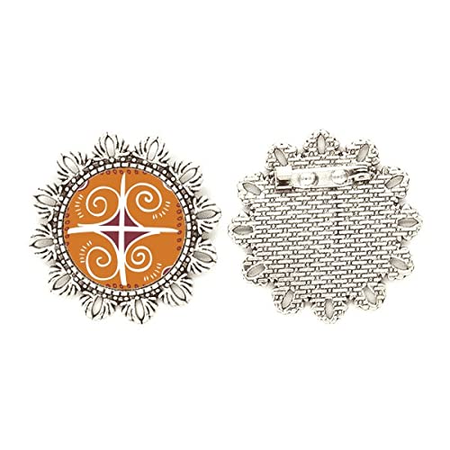 Broche de plata de tótems de México marrón medium para regalar