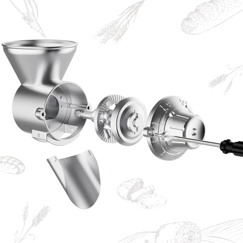 Image of GVODE Grain Mill Attachment for Kitchenaid Stand Mixer, 9 Levels Flour Mill, Grain Mill for Flour, Fit for Non-Oily Dry Grain Corn, Coffee Bean Grinder, Oats, Millet, Wheat