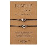 YangQian Friendship Bracelets Gifts for Women Best Friend Love Knot Bracelets for 2 Ladies Soul Sister Gifts Bracelets Make a Wish Bracelet Gifts for Christmas Birthday