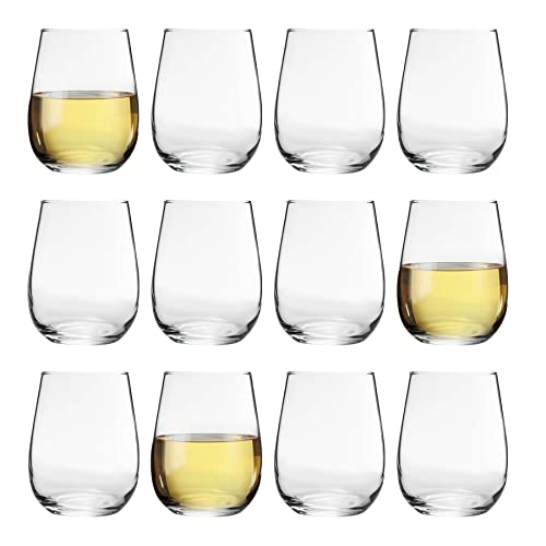 LAV 12x Gaia 360ml Verres à Vin Blanc sans Pied - Petit Verre Rouge Rose Pas de Tige Cocktail Party Gobelet à Boire Ensemble-Cadeau - by