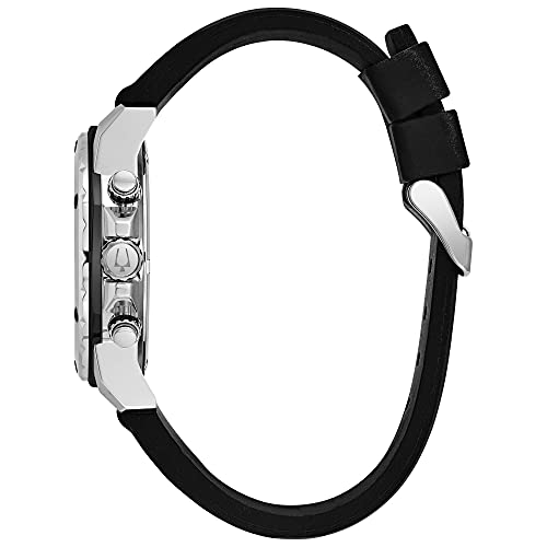 Bulova Men's Marine Star Series A Stainless Steel 6-Hand Chronograph Quartz Watch, Black Silicone Strap Style: 98B1272