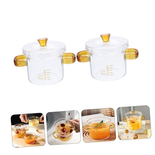 Cuisson uniforme en verre avec la marmite double poignée de 150ml Toyvian