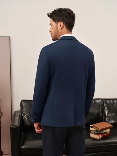 PJ PAUL JONES Men's Casual Knit Sport Coats One Button Slim Fit Blazer Notch Lapel Solid Suit Jacket with Pockets4