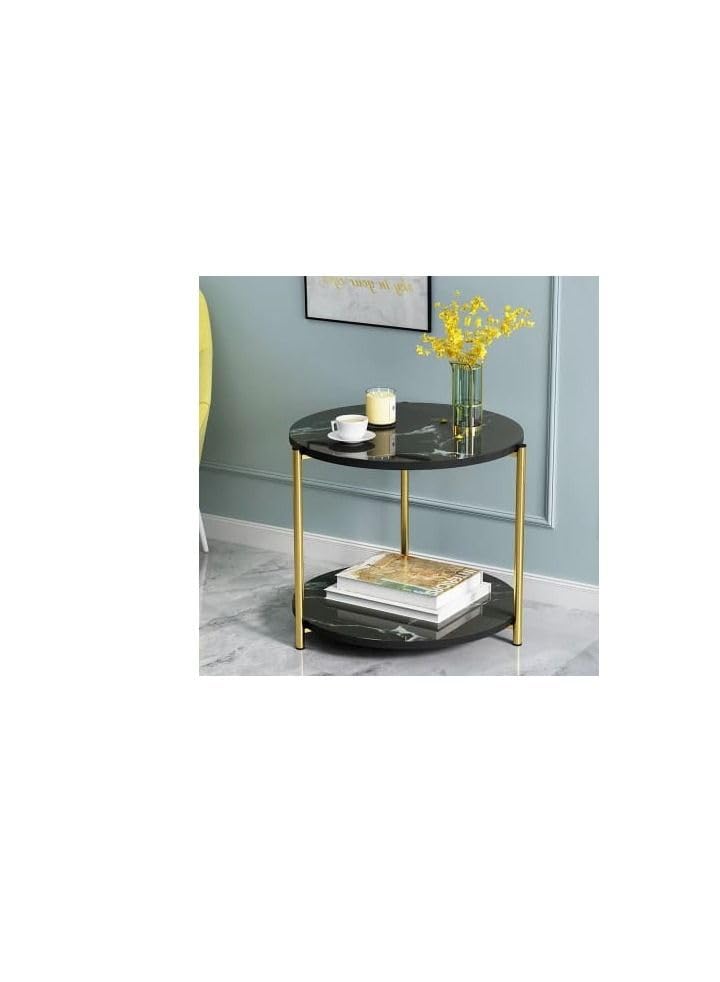 Marble Texture Coffee Table Sofa Side Table Black White Round Square Tea Table for Light Luxury Living Room Furniture black